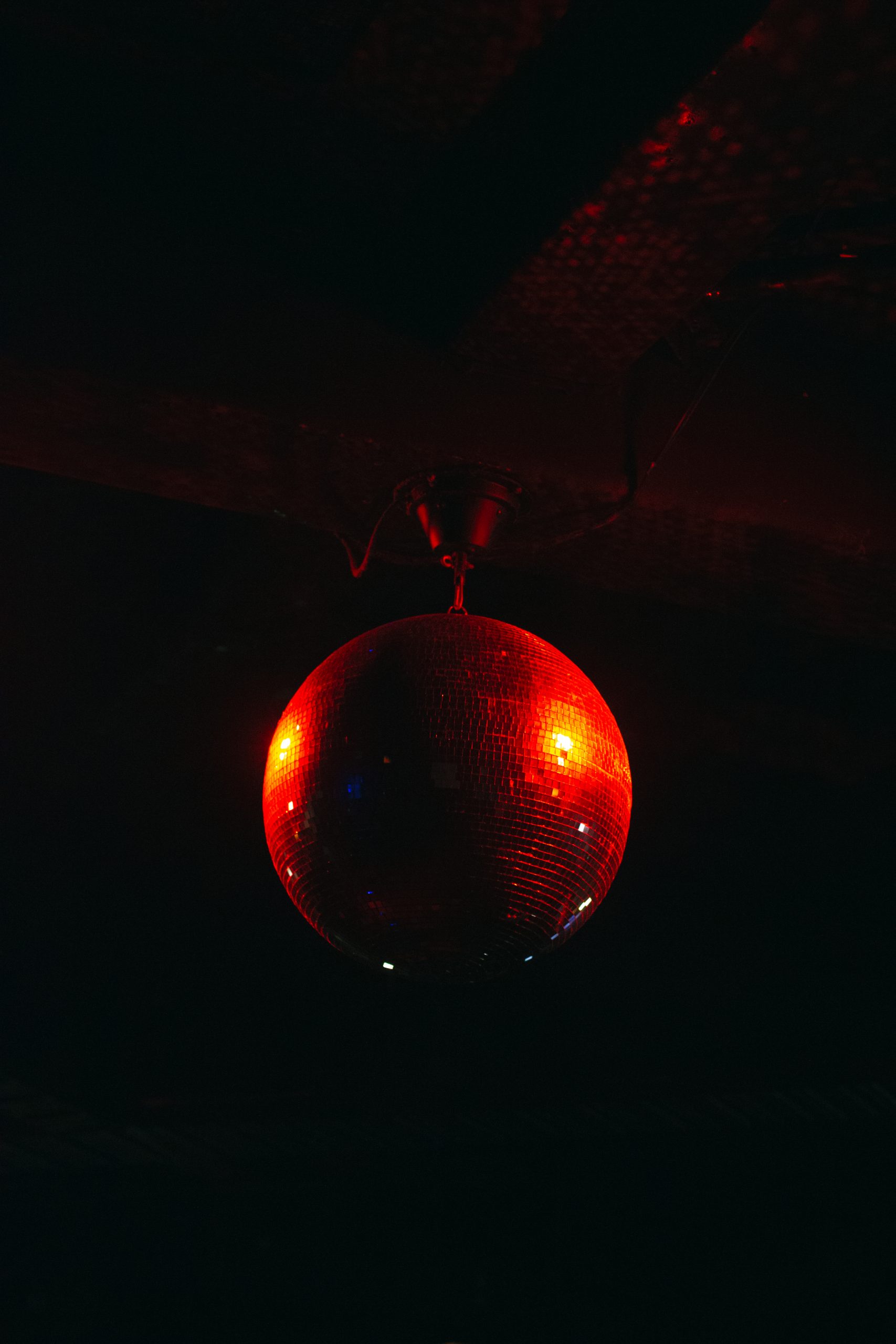 red disco ball 