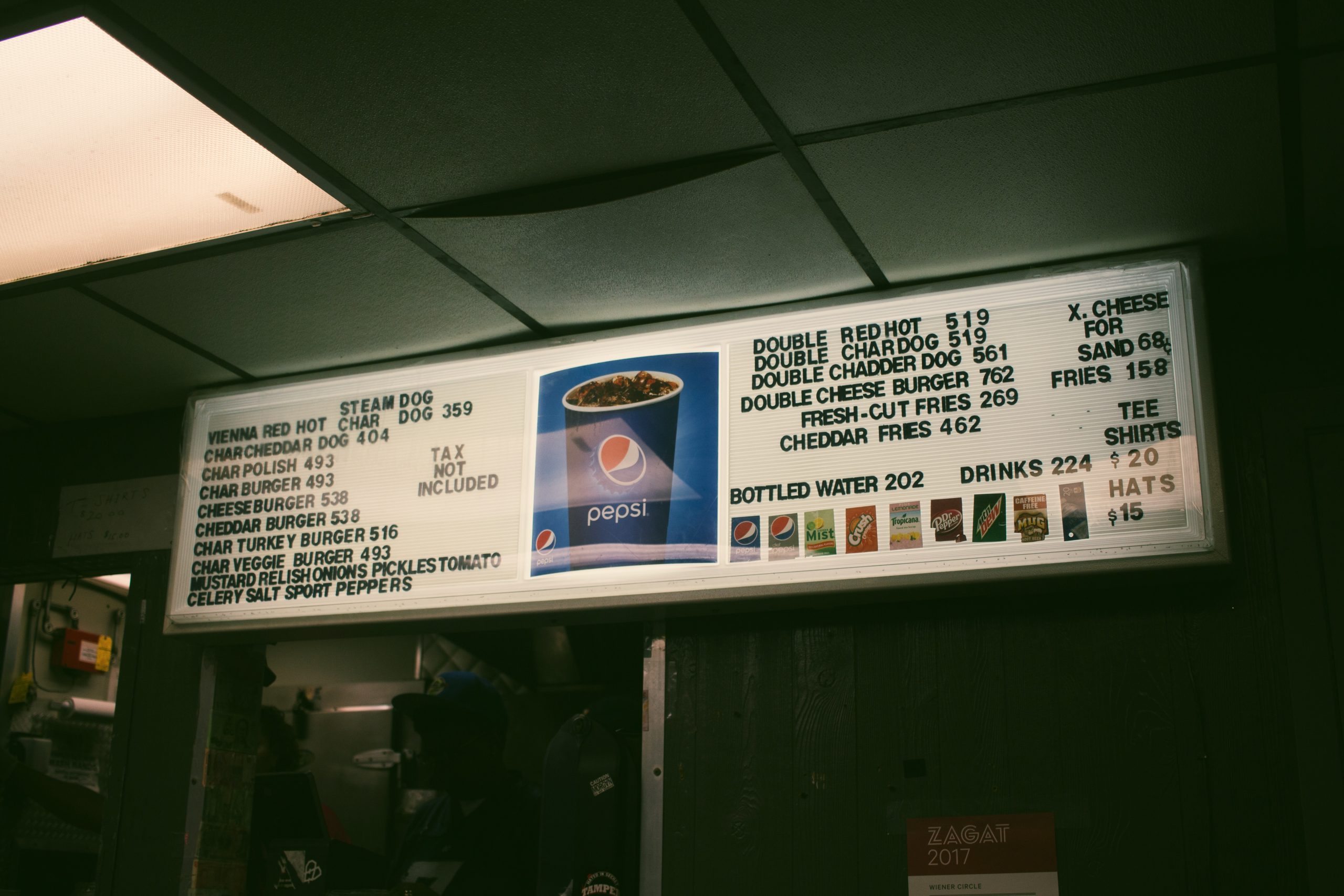 hot dog stand menu